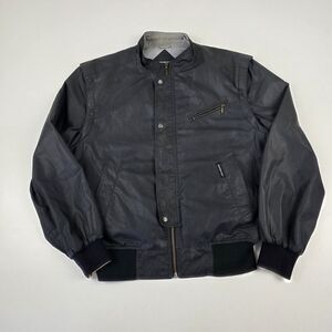 Vintage 80s Members Only Jacket Mens XXL Black Bomber Coat Full Zip 2XL Zip Off